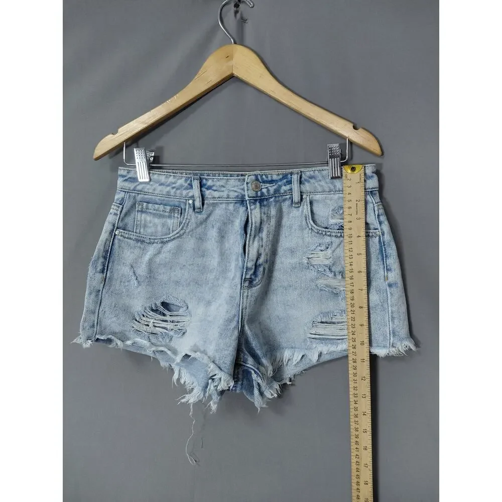 PACSUN LOS ANGELES High Rise Short Denim Shorts Blue Size 28